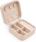 Mini Pink PU Leather Jewelry Travel Case – Portable Organizer for Rings, Earrings, Necklaces & Bracelets